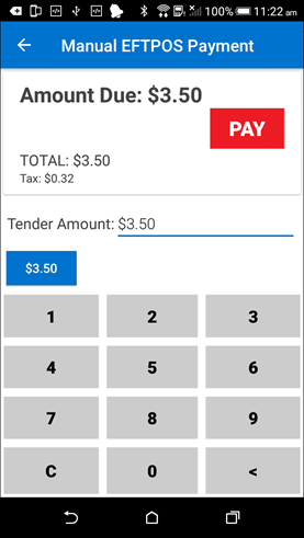 Image of app payment tenders screen