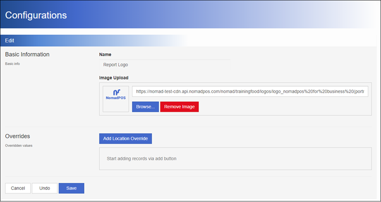 Image of Report Logo Configuration