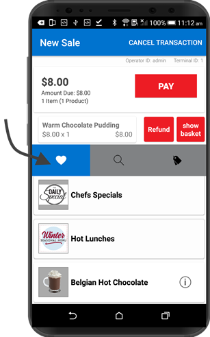 Image of Custom POS Menu Screen