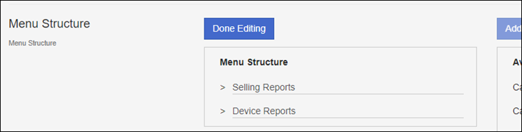 Image of a Reporting Menu Edit Category Names Screen
